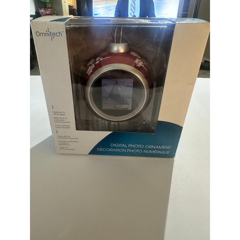 Omnitech red digital photo ornament